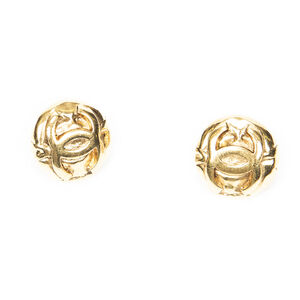 Chanel CC Round Clip On Earrings